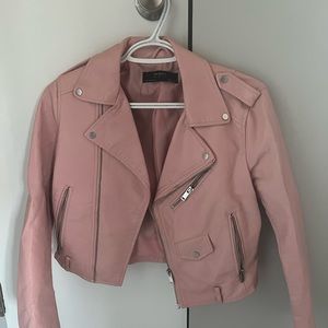 ZARA Pink Leather Jacket